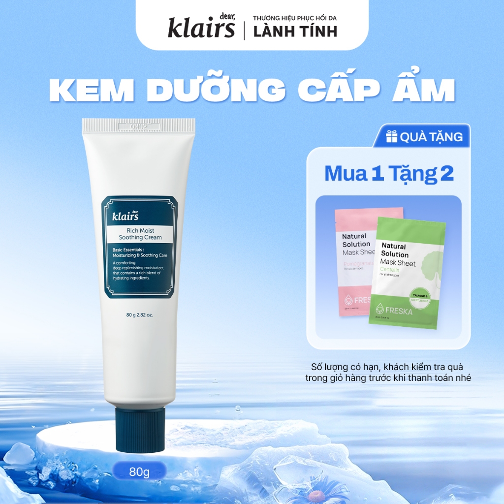 Ảnh Kem dưỡng Dear Klairs Rich Moist Soothing Cream 80g 1