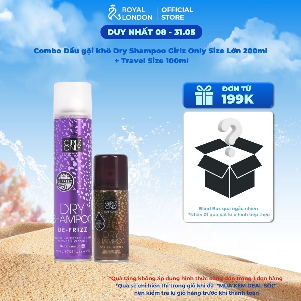 Ảnh Combo Dầu gội khô dry Shampoo Girlz Only Size Lớn 200ml + Travel Size 100ml 1