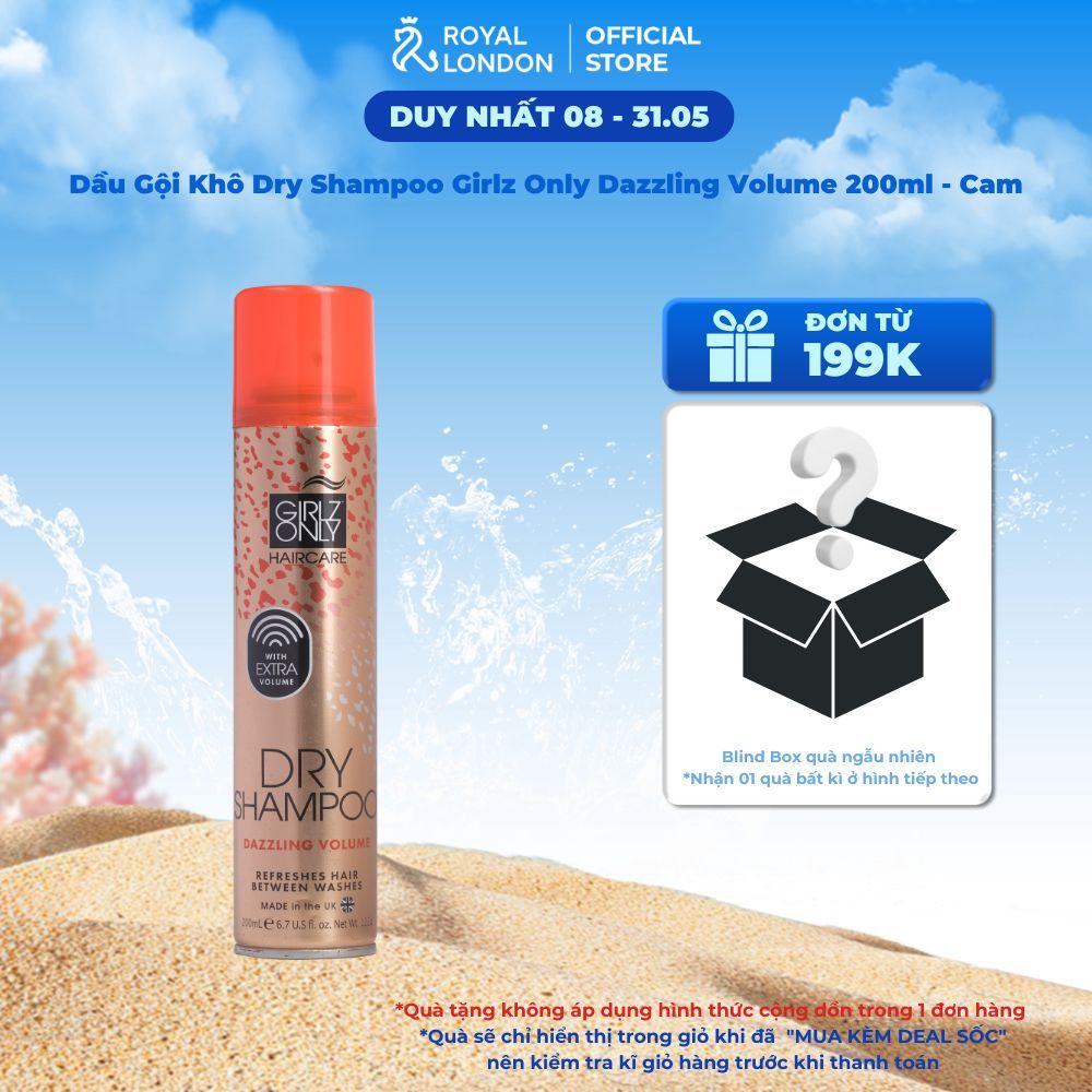 Ảnh Dầu Gội Khô Dry Shampoo Girlz Only Dazzling Volume 200ml, phồng tóc gấp đôi mùi hương kẹo ngọt 1
