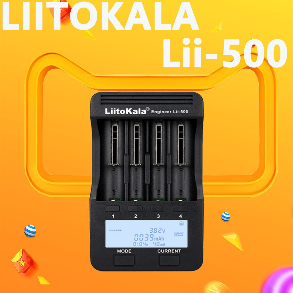 Bộ sạc và test pin Liitokala Lii-500 cho pin AA AAA 18650 1.2V 3.7V ...