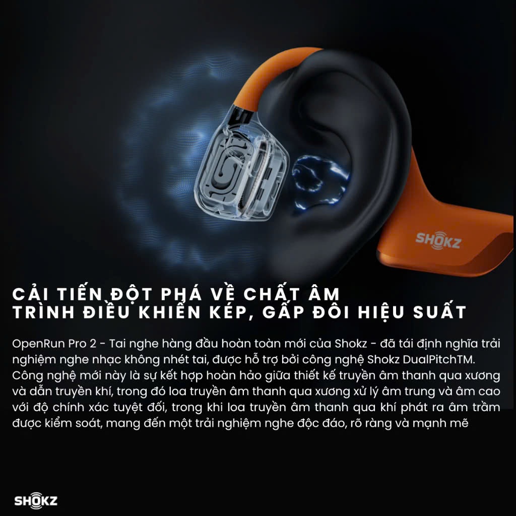 Tai nghe thể thao truyền âm thanh qua xương Bluetooth Shokz Openrun Pro 2 S820 - Bảo Hành 2 Năm | BigBuy360 - bigbuy360.vn