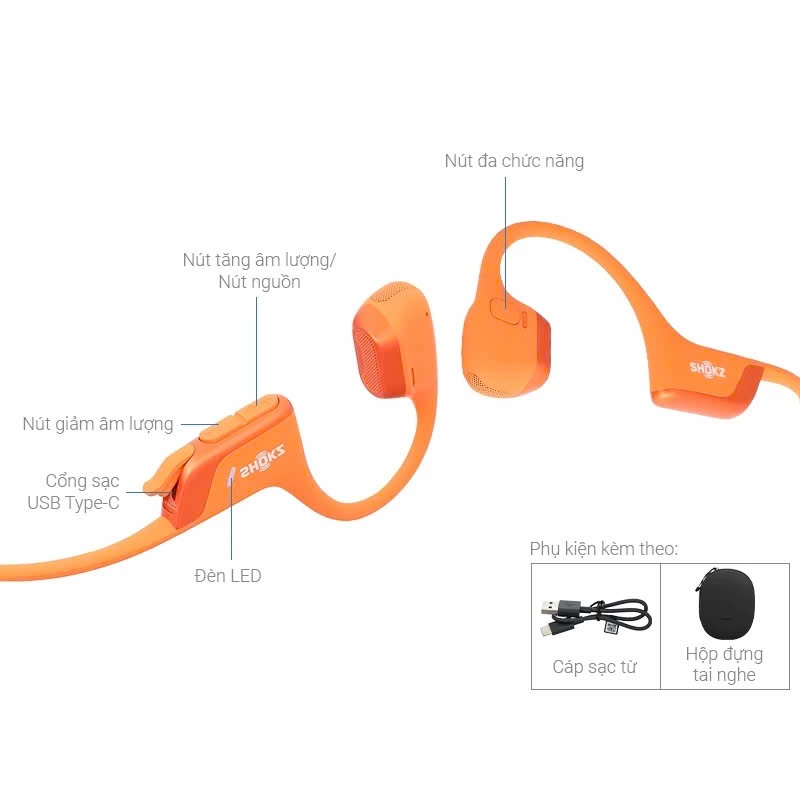 Tai nghe thể thao truyền âm thanh qua xương Bluetooth Shokz Openrun Pro 2 S820 - Bảo Hành 2 Năm | BigBuy360 - bigbuy360.vn