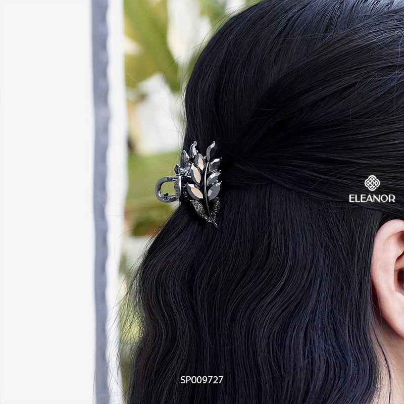 Kẹp tóc nữ càng cua Eleanor Accessories hình lá đính đá phụ kiện tóc kẹp tóc mái mini 9727
