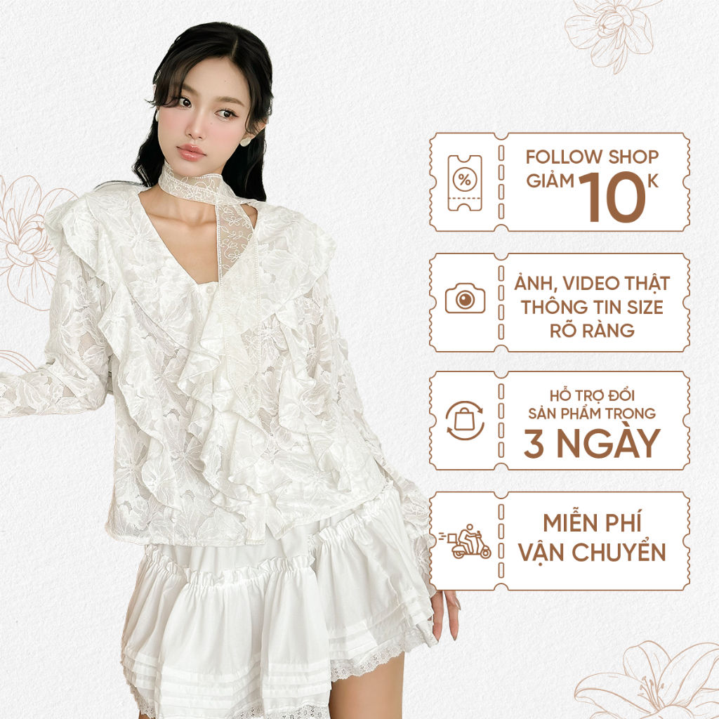 Ảnh TUBYCATU | Luna Ruffle White Top 1