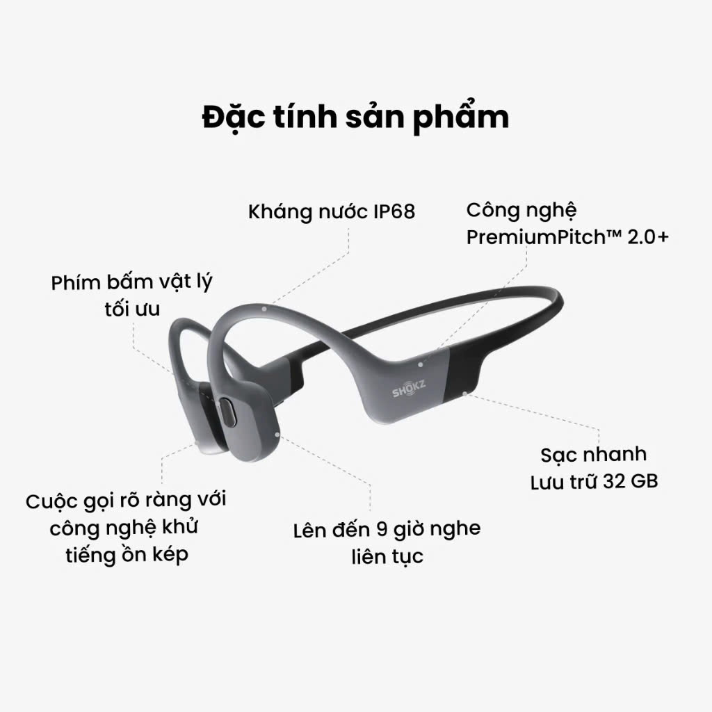 Tai Nghe Bơi Lội Bluetooth SHOKZ OPENSWIM PRO, Truyền Âm Thanh Qua Xương Kết Hợp MP3 32GB - BH 2 năm | BigBuy360 - bigbuy360.vn