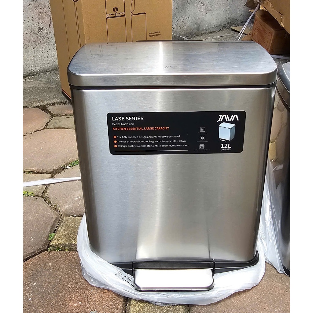 Thùng rác INOX JAVA mẫu mới LASER, WALLY 9L, 10L, 12L cao cấp | Shopee ...