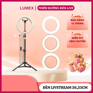 Đèn Livestream 26cm 33cm Kèm Chân 2m1 – Đèn LED 3 Màu Trợ Sáng Quay Video, Bán Hàng Online, Trợ Sáng Makeup