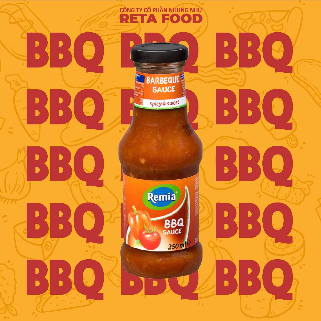 Combo Gia Vị Sốt BBQ Chuẩn Âu | Remia Dijon Mustard 370g + BBQ Sauce 250ml