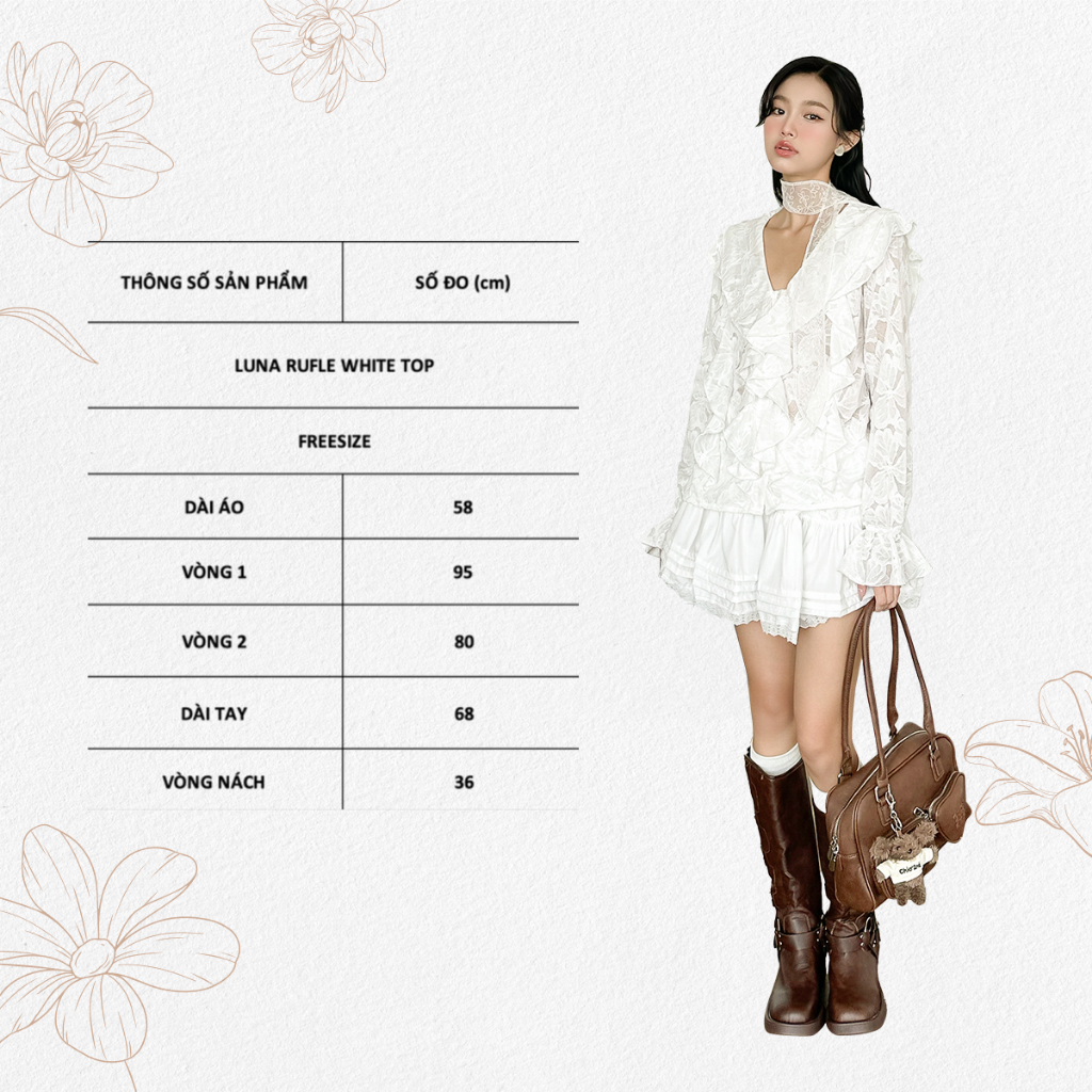Ảnh TUBYCATU | Luna Ruffle White Top 2