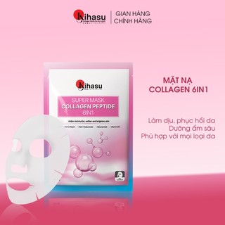 Hộp Mặt Nạ Collagen Kihasu 6in 5 Miếng Cấp Ẩm Dưỡng Da Sáng Đều Màu Mang Lại Làn Da Căng Mướt