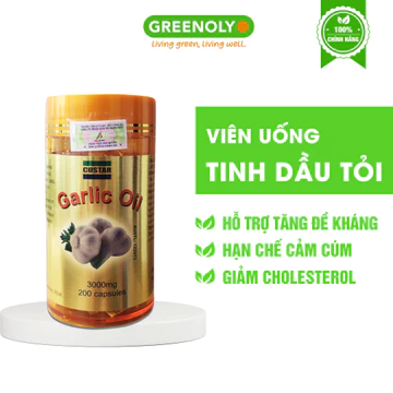 Viên Tinh Dầu Tỏi Costar Garlic Oil 3000mg Tăng Cường Đề Kháng Hạn Chế Cảm Lạnh Hộp 200 viên