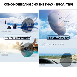 Kính thể thao chạy bộ đạp xe câu cá leo núi chạy trail phân cực tiêu chuẩn chống tia UV400 nhựa PC an toàn cho da