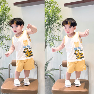 NGỌC BẢO AN KIDS (1-7Y) Bộ quần áo cộc tay in hình đáng yêu cotton co giãn 2 chiều mềm mại an toàn cho bé từ 9kg - 25kg