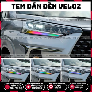 Tem dán đổi màu đèn Toyota Veloz Cross | Tem Logo stick trang trí cao cấp chống thấm nước, phai màu, chịu nhiệt tốt