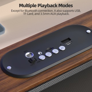 Loa Bluetooth không dây GOOJODOQ Thiết kế bằng gỗ thời trang Phong cách Marshall Chế độ chờ cực dài