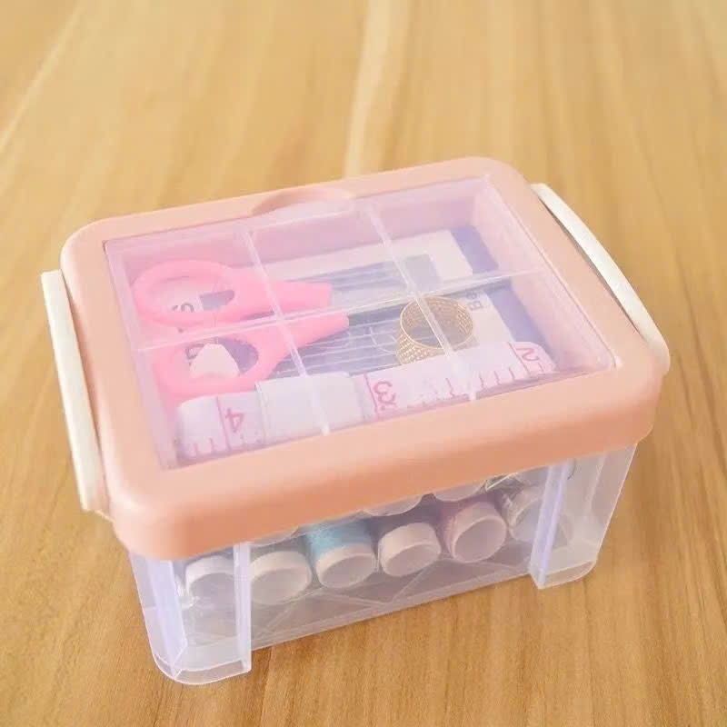 Bộ Kim Chỉ Khâu Vá Mini Cấp Tốc - Hộp Kim Chỉ Đa Năng 2 Tầng Đầy Đủ Dụng Cụ Vá - HỘP KIM CHỈ ĐA NĂNG NHỎ GỌN MÀ ĐẦY ĐỦ