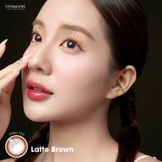 VIVIMOON lens cận 1 ngày màu nâu tự nhiên Latte Brown, kính áp tròng khóa ẩm (Giá 1 chiếc-1 bên mắt, x2 để mua 1 đôi)