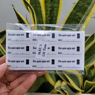 Set 120 Tem Hạn sử dụng BẢO QUẢN NGĂN MÁT kích thước 3,5x1,5cm, có keo sẵn