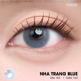 Kính áp tròng VIVIMOON lens cận màu xanh cho mắt thở Nha Trang Blue hạn 6 tháng kể từ khi mở vỉ