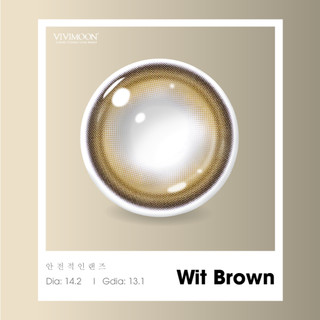 Kính áp tròng VIVIMOON LENS cận nâu rêu tự nhiên cho mắt thở Wit Brown 6 tháng