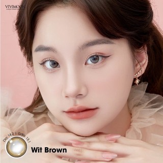 Kính áp tròng VIVIMOON LENS cận nâu rêu tự nhiên cho mắt thở Wit Brown 6 tháng