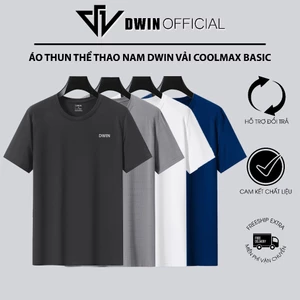 Combo 2 Áo thun thể thao nam DWIN basic chất vải coolmax co dãn 4 chiều thoáng mát thấm hút mồ hôi AT03A