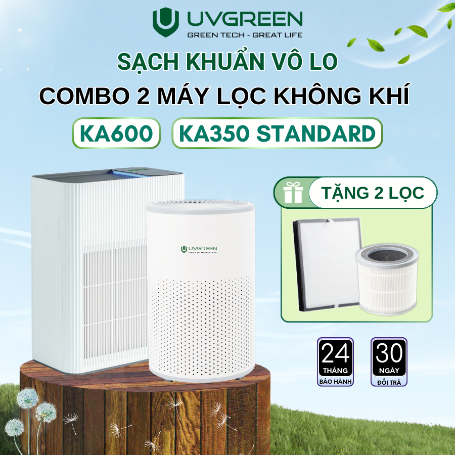[Tặng Lọc] Combo Máy Lọc Không Khí Diệt Khuẩn UVC LED UVGREEN KA600 và ...