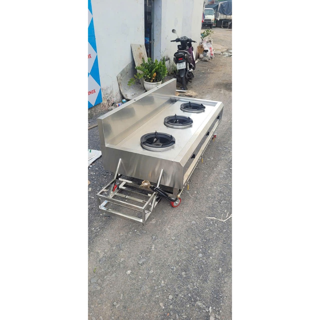 Bàn Bếp Gas Công Nghiệp 2 Họng Inox – Chịu Nhiệt Cao, Dành Cho Nhà Hàng & Quán Ăn