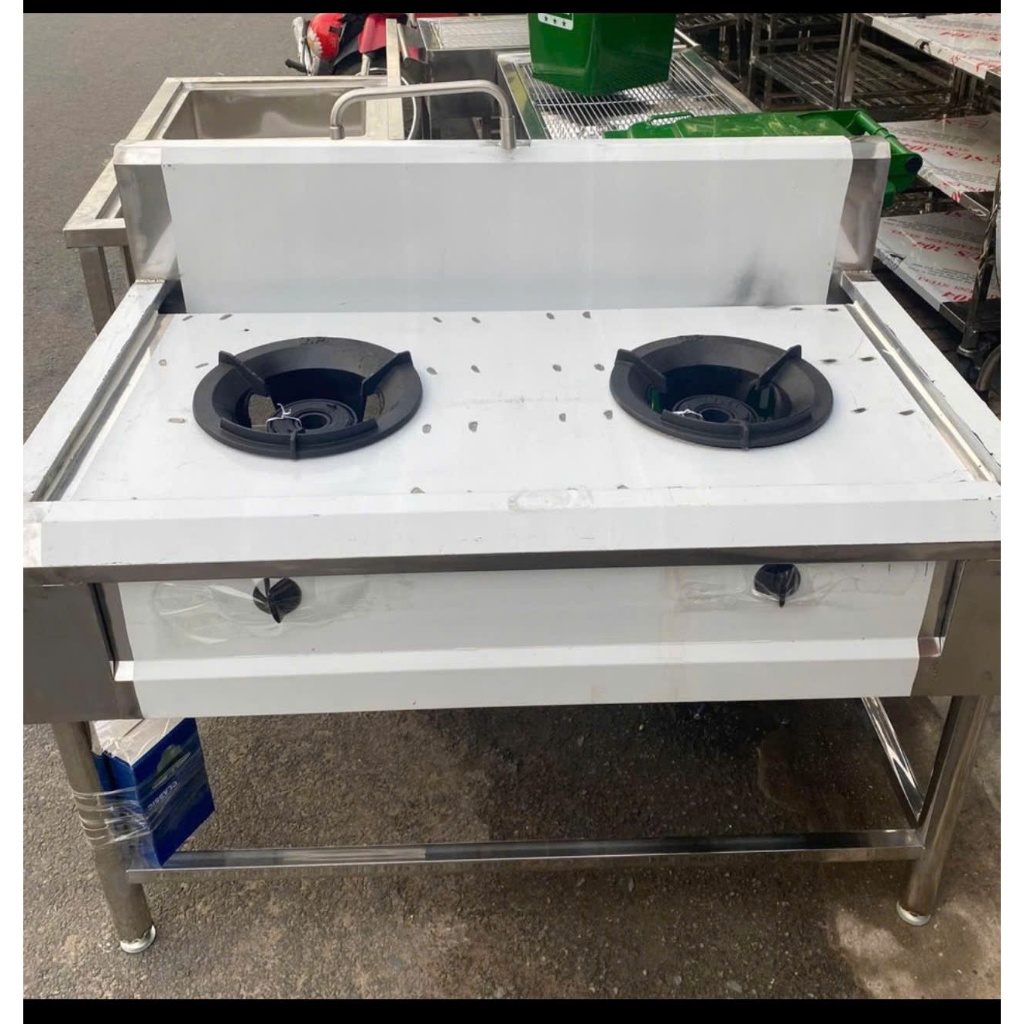 Bàn Bếp Gas Công Nghiệp 2 Họng Inox – Chịu Nhiệt Cao, Dành Cho Nhà Hàng & Quán Ăn