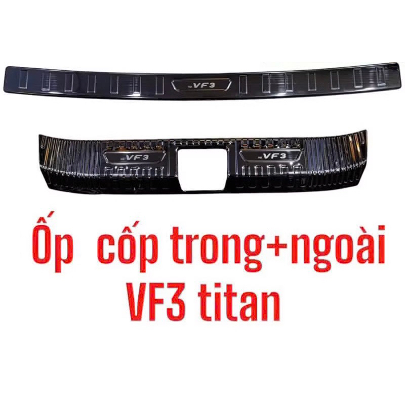 Ốp chống trầy cốp trong và ngoài xe Vinfast VF3 vân Titan hàng cao cấp