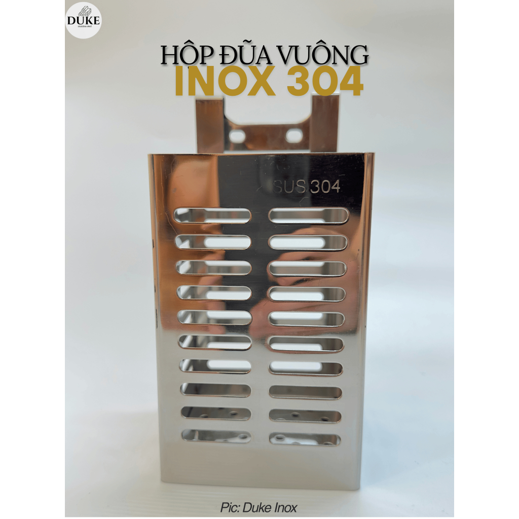 HỘP ĐŨA VUÔNG INOX 304 1 NGĂN - DUKE INOX | Shopee Việt Nam