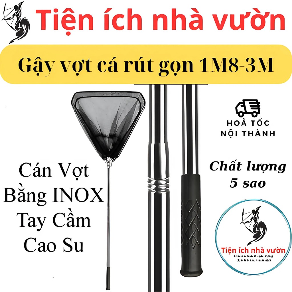 Vợt Vớt Cá Inox Tam Giác Liền Vành,Gậy Sào Vớt Cá Vớt Rác Gấp Gọn 1M8 ...