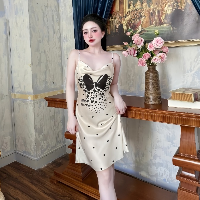 Ảnh Đầm ngủ cao cấp Hisexy Lụa Satin Dáng Xuông Liền Thân MD97 1