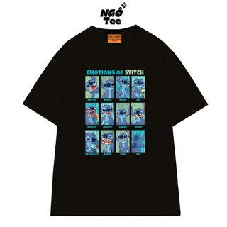 Áo Thun Hoạt Hình NGỐ TEE Lilo & Stitch Các Biểu Cảm Hài Hước Của Stitch Vải Cotton 75 Mềm Mịn