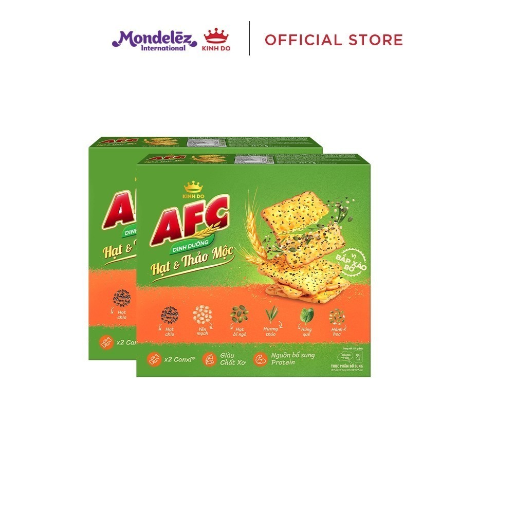 Ảnh Bánh Cracker AFC Dinh Dưỡng Hạt Và Thảo Mộc Vị Bắp Xào Bơ, Combo 2 Hộp x 109g/261.6g 2