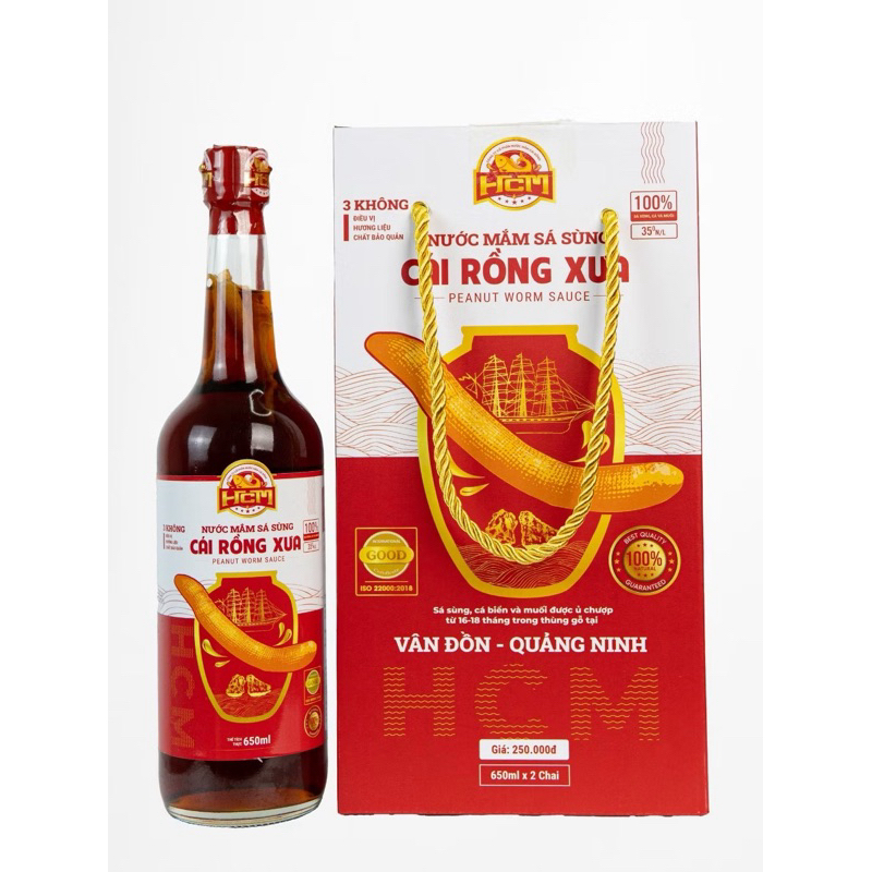 Nước mắm Sá Sùng Cái Rồng Xưa - Đặc sản Vân Đồn 35 độ đạm Hộp 2 chai ...
