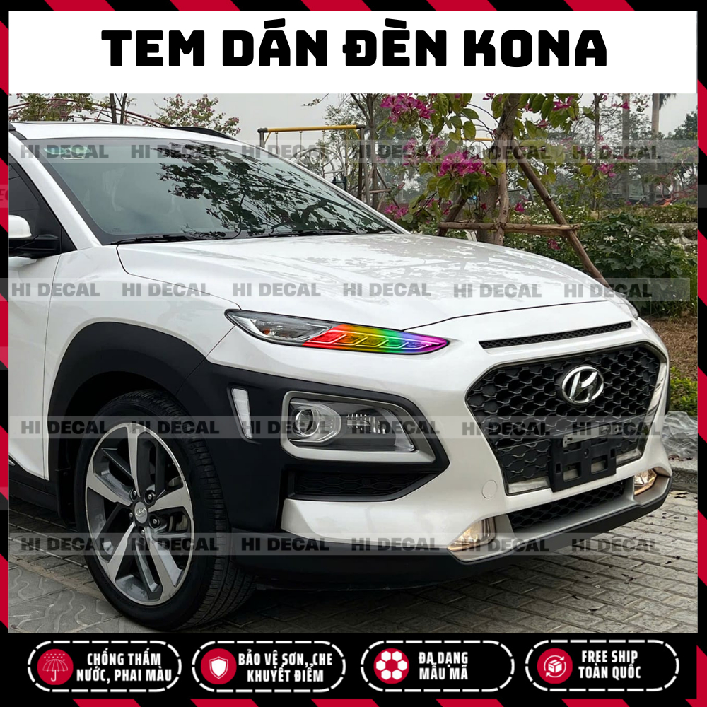 Tem dán đèn Kona, decal trang trí đổi màu đèn Kona tạo điểm nhấn bảo về đèn