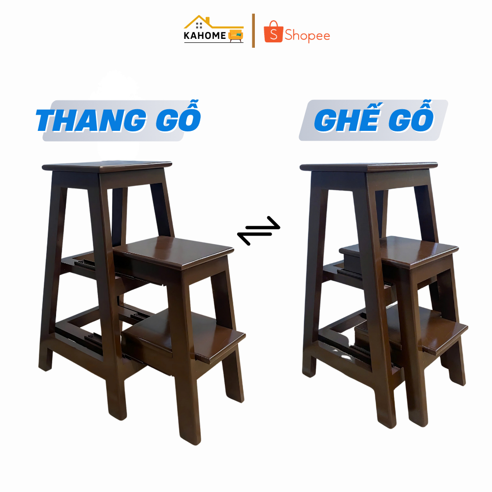 [DEAL SỐC T4] Ghế đẩu gỗ 2 bậc gấp gọn đa năng, ghế thắp nhang, thang cao phù hợp decor | BigBuy360 - bigbuy360.vn