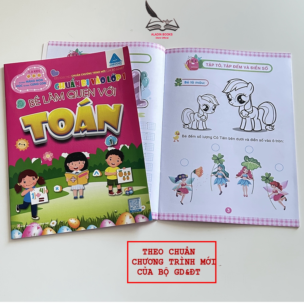Sách- Bộ 4 Quyển Bé Làm Quen Với Toán Lớp 1 Theo Chương Trình Mới Của Bộ GD&ĐT-Quà Tặng Kèm Theo