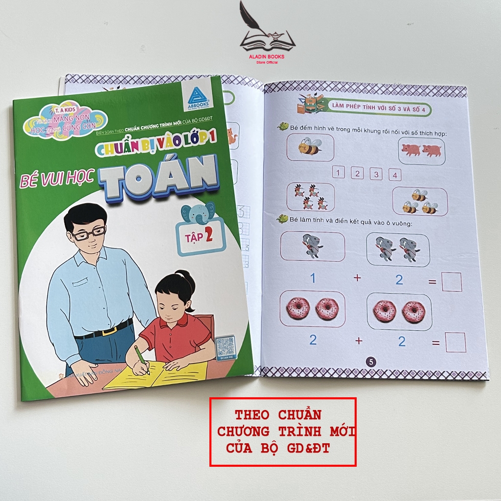 Sách- Bộ 4 Quyển Bé Làm Quen Với Toán Lớp 1 Theo Chương Trình Mới Của Bộ GD&ĐT-Quà Tặng Kèm Theo