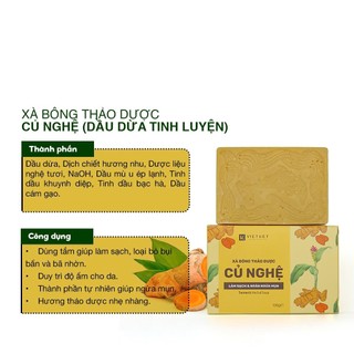 Combo 7 bánh Xà Bông Thảo Dược VIETKET 100g/bánh - Sạch Ghét, Giảm mụn, Không Nhờn