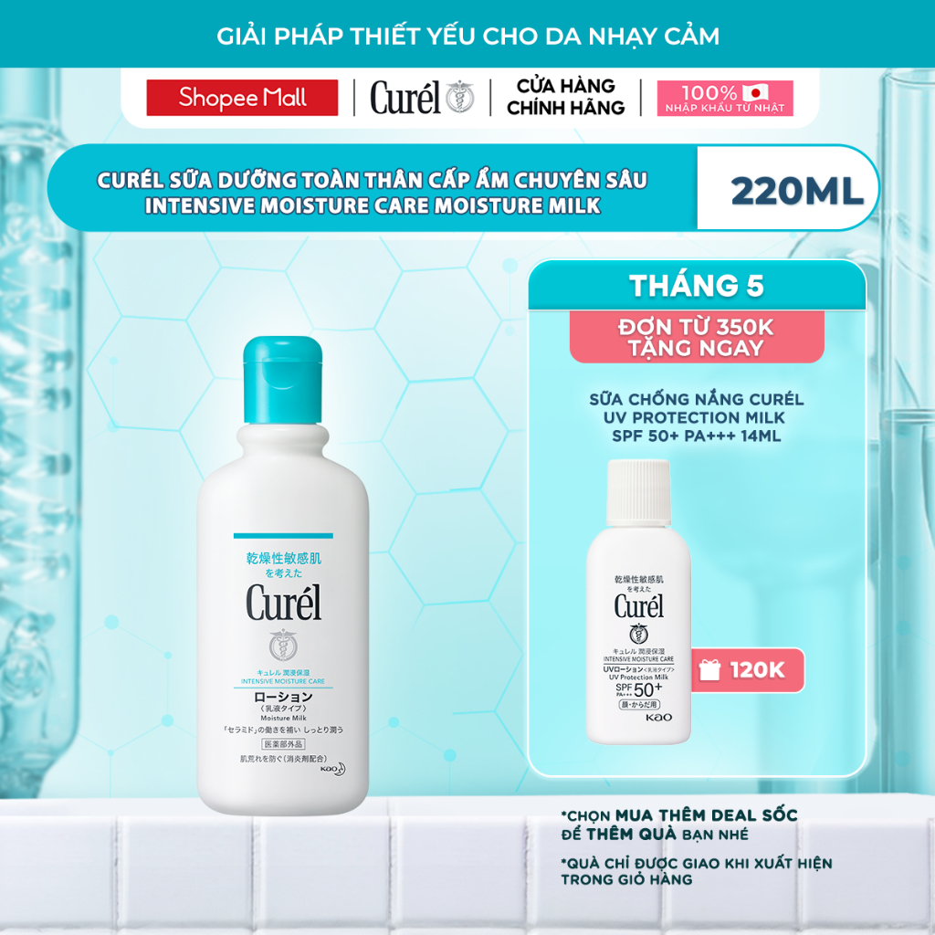 Ảnh Sữa Dưỡng Toàn Thân Cấp Ẩm Chuyên Sâu Curel Intensive Moisture Care Moisture Milk 220ml 1