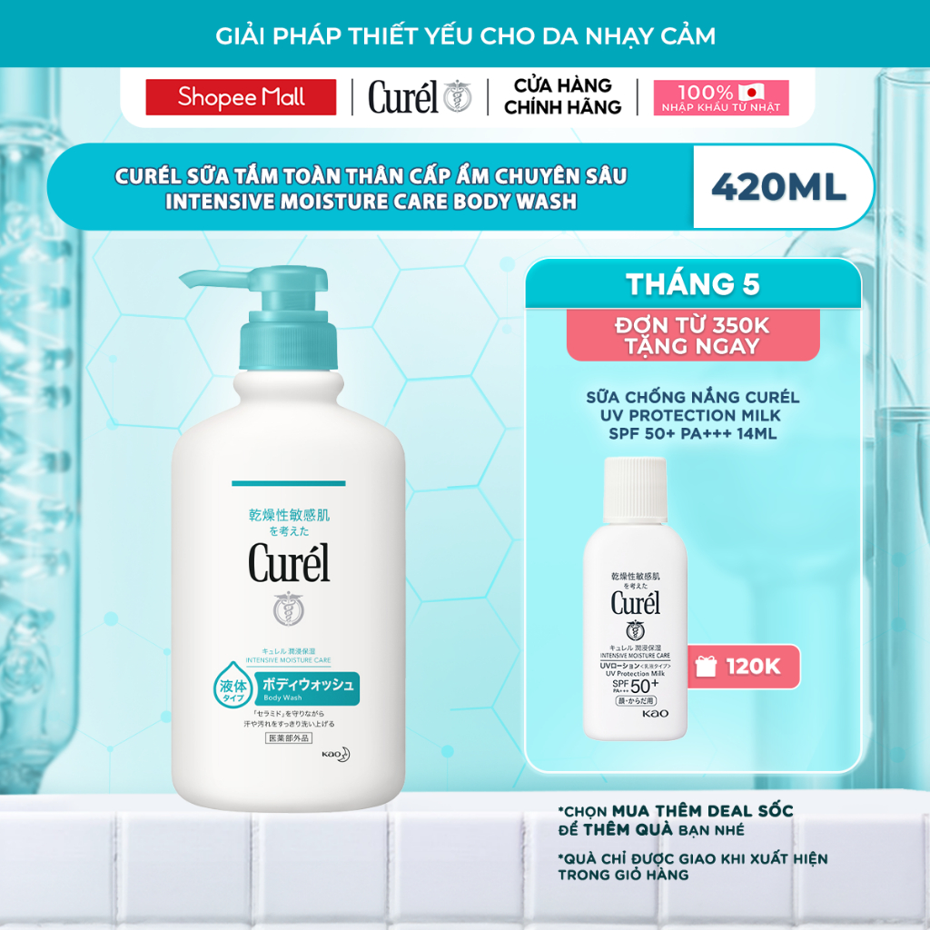 Ảnh Sữa Tắm Toàn Thân Cấp Ẩm Chuyên Sâu Curel Intensive Moisture Care Body Wash 420ml 1