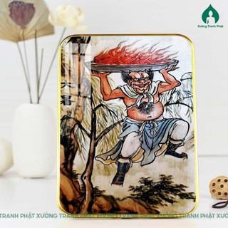 Tranh Diện Nhiên Vương bồ tát, tiêu diện đại sĩ tráng gương bóng, nét