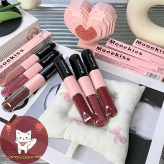 [MOOEKISS] Son Mooekiss 2 Đầu Tint Bóng Vỏ Hồng, Son Không Dính Cốc, Tráng Gương Đa Năng 3ml+3ml