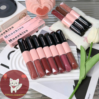 [MOOEKISS] Son Mooekiss 2 Đầu Tint Bóng Vỏ Hồng, Son Không Dính Cốc, Tráng Gương Đa Năng 3ml+3ml