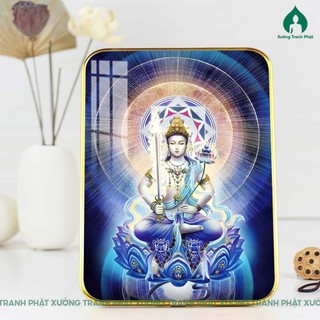 Tranh Hư Không Tạng Bồ Tát tráng gương gỗ siêu bóng nhiều kích cỡ