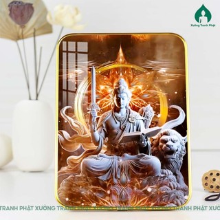 Tranh Hư Không Tạng Bồ Tát tráng gương gỗ siêu bóng nhiều kích cỡ