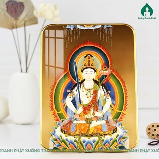 Tranh Hư Không Tạng Bồ Tát tráng gương gỗ siêu bóng nhiều kích cỡ