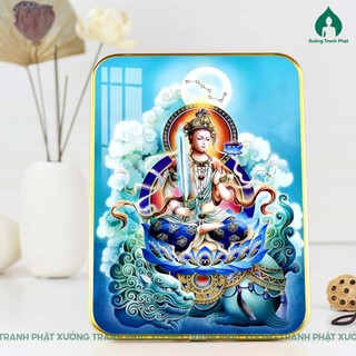 Tranh Hư Không Tạng Bồ Tát tráng gương gỗ siêu bóng nhiều kích cỡ
